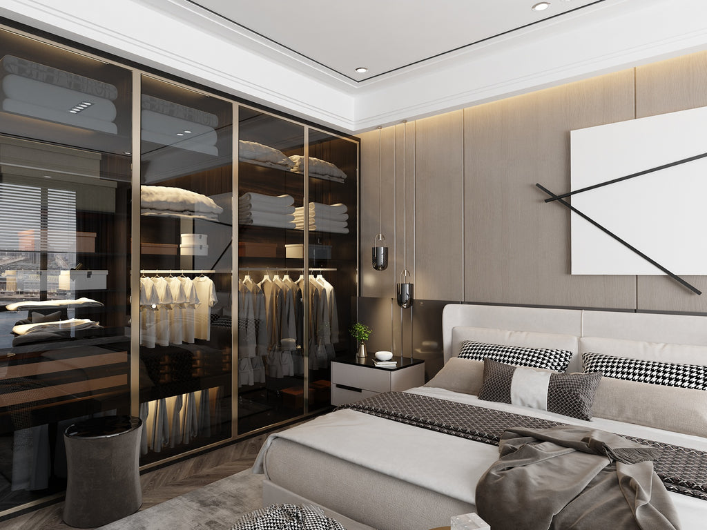Luxury Sliding Wardrobe _ Smoked Glass