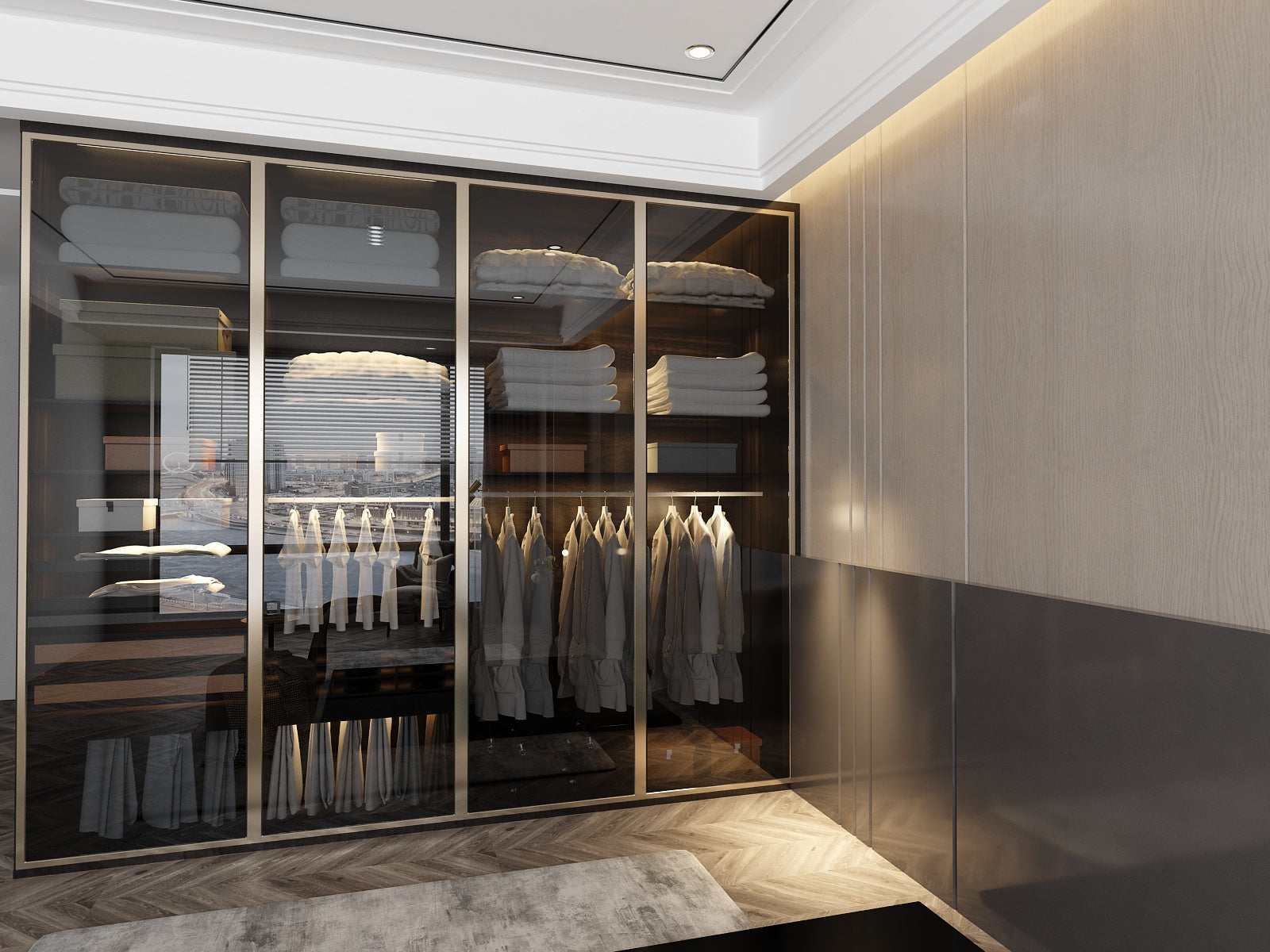 Luxury Sliding Wardrobe _ Smoked Glass